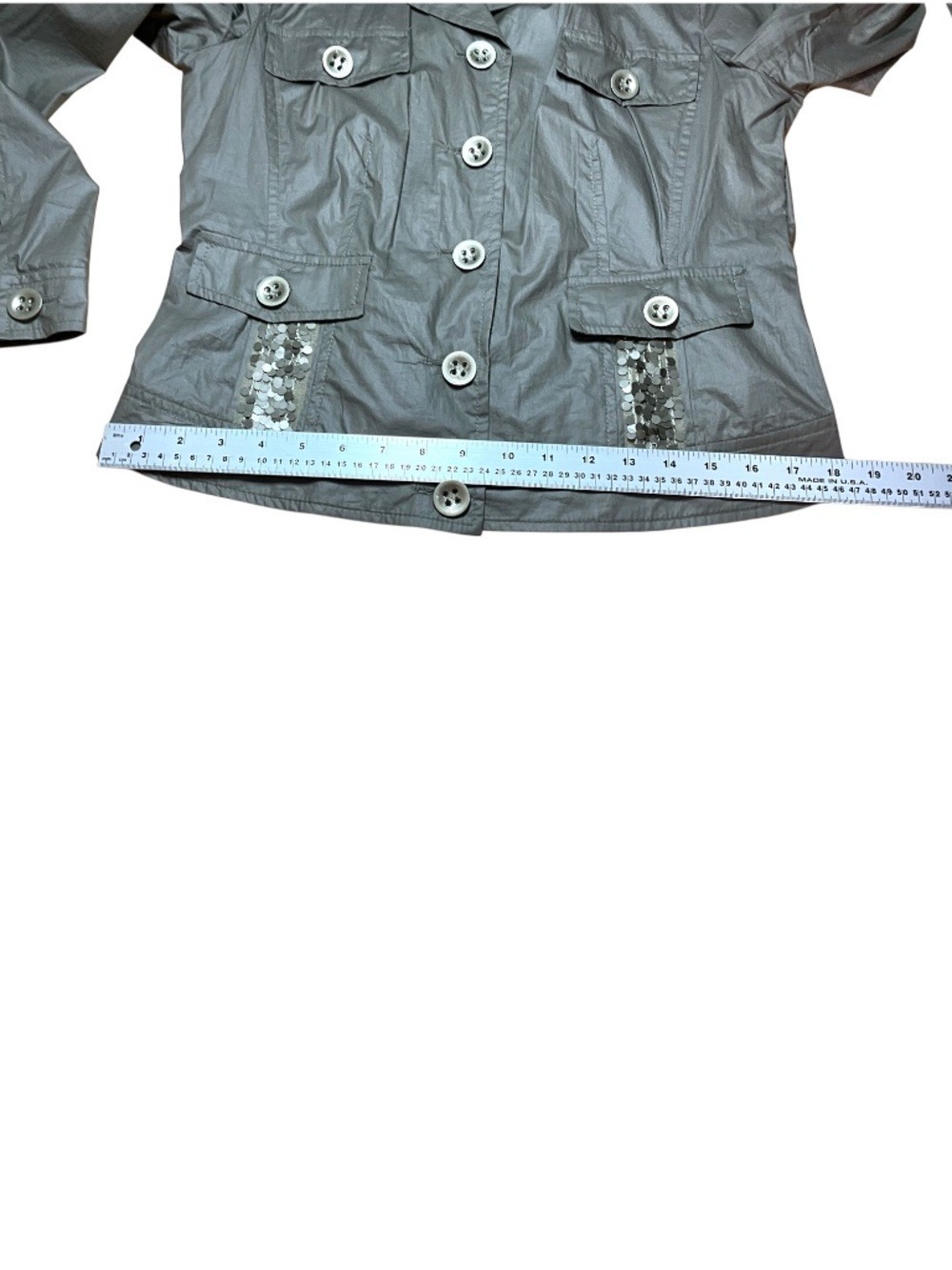 RIANI Cotton Blend Lightweight Unlined Spring Sequined Pockets Blazer US Sz 8 - Picture 8 of 11
